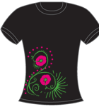 Black Floral Om Ladies' Tee